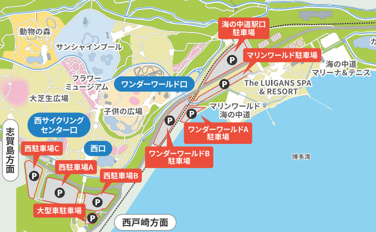 海の中道海浜公園駐車場