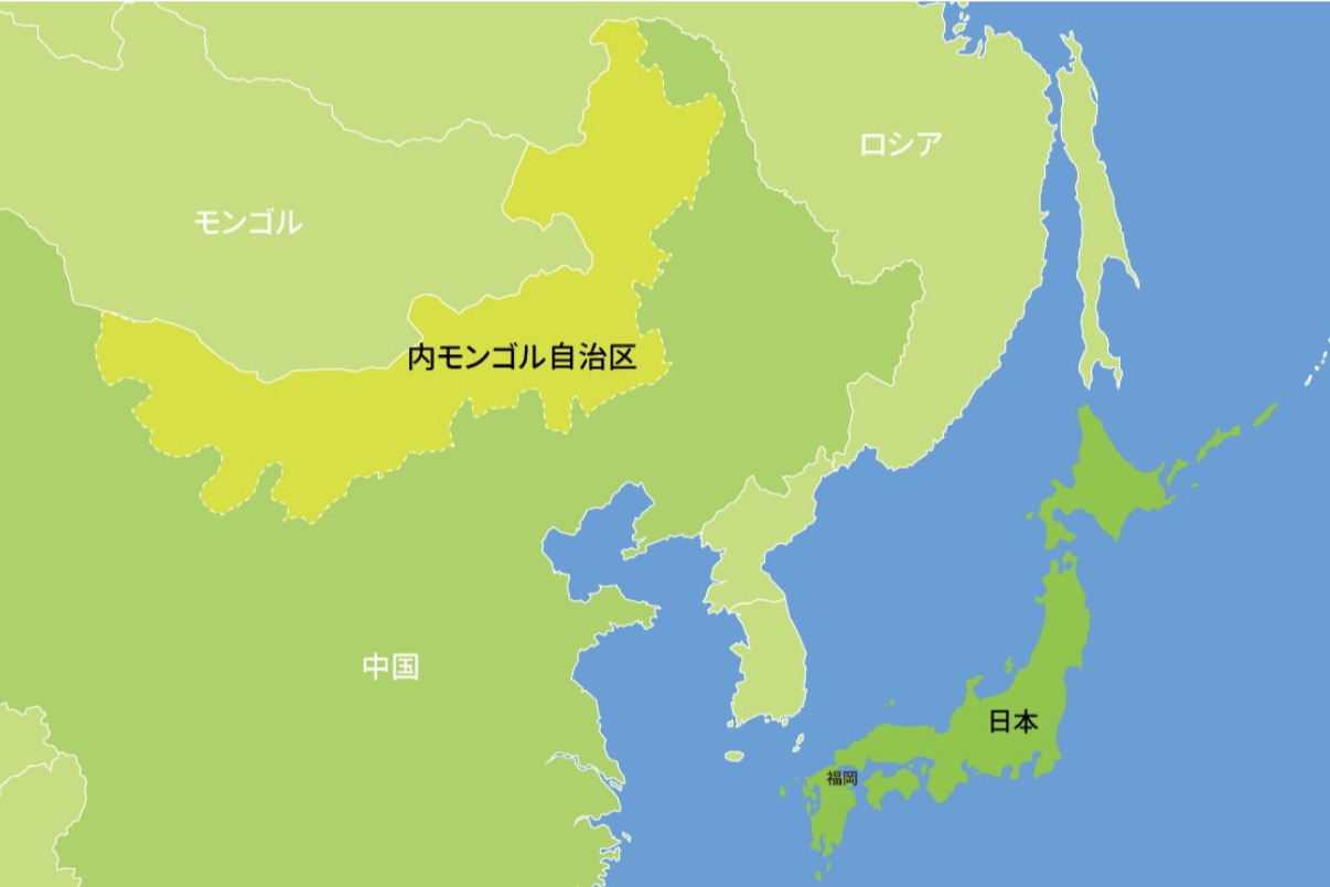 内モンゴルの地図